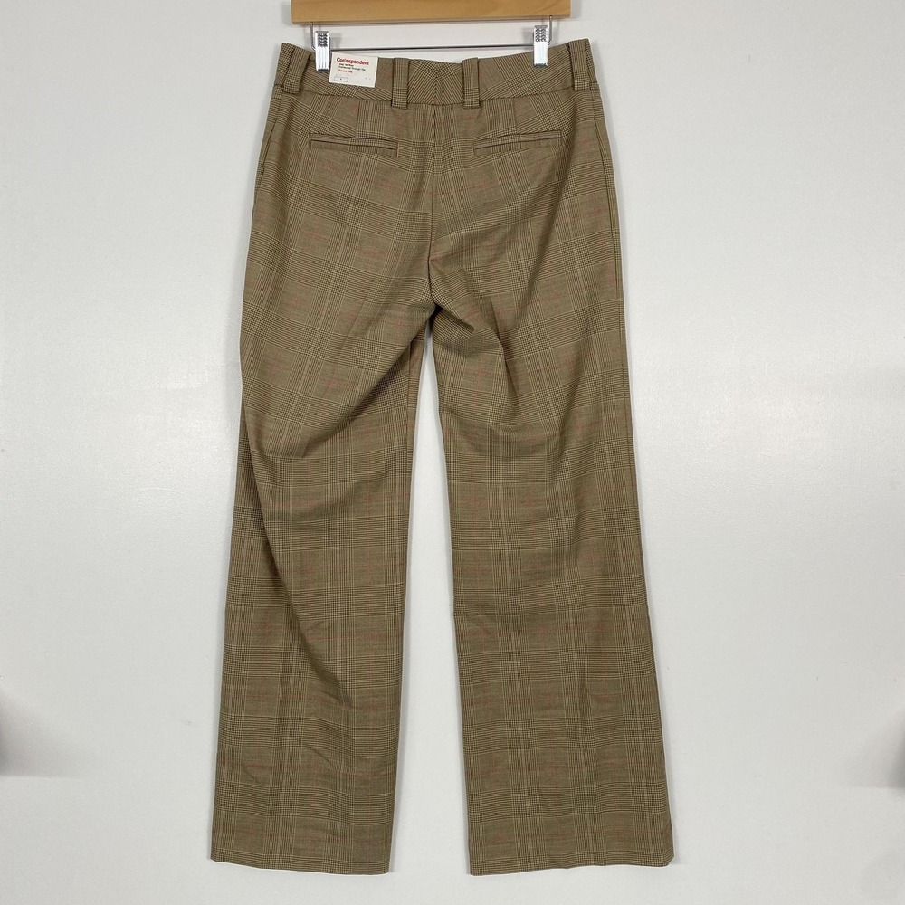 NWT Express Pants Womens 8 Tan Plaid Correspondent Stretch Dress Trouser Office - Picture 6 of 16